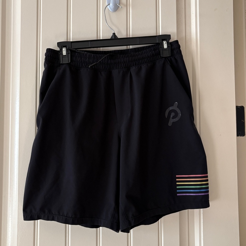 lululemon athletica Black Men's Athletic Shorts with Rainbow Stripe